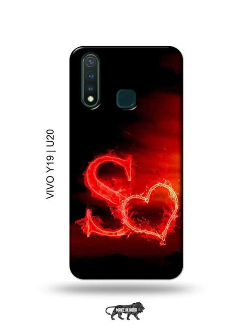 fire heart letter s back cover compatible with vivo y19, vivo u20 - 18996568 - Very Small Image - 1