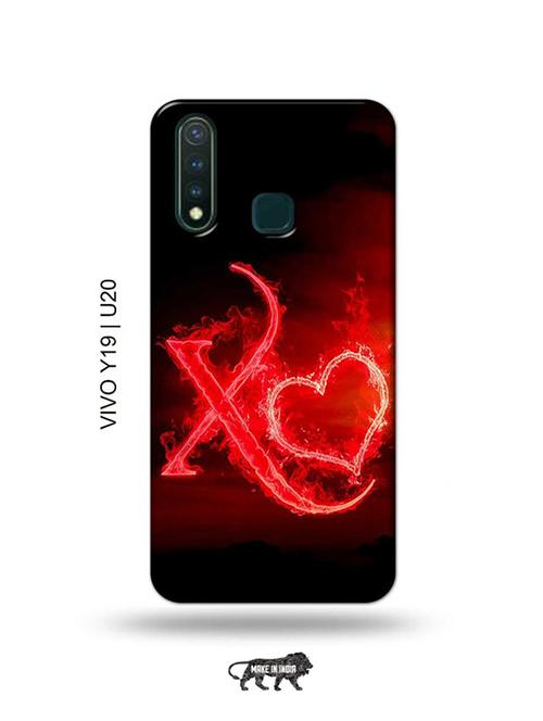 fire heart letter x back cover compatible with vivo y19, vivo u20 - 18996573 - Very Small Image - 1