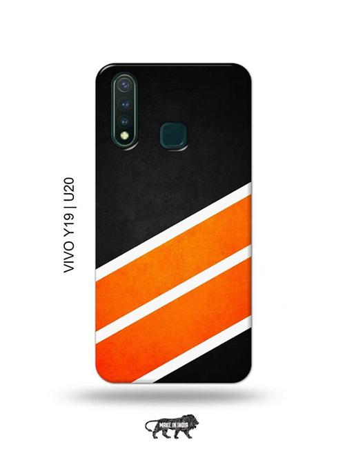 orange strips back cover compatible with vivo y19, vivo u20 - 18996641 - Very Small Image - 1
