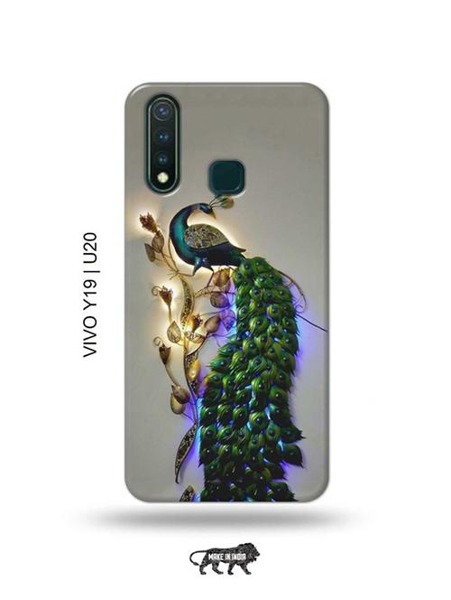 peacock back cover compatible with vivo y19, vivo u20 - 18996687 - Very Small Image - 1