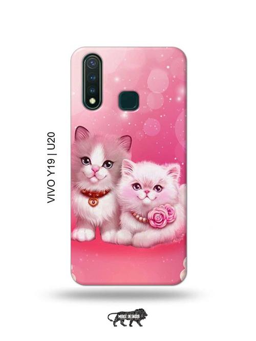 cute kitties back cover compatible with vivo y19, vivo u20 - 18996696 - Very Small Image - 1