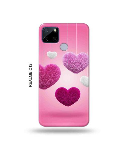 pink hearts back cover compatible with realme c12, c25, realme narzo 20, realme narzo 30a - 18997750 - Very Small Image - 1