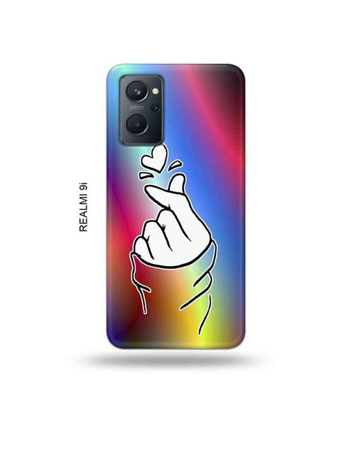 korean heart gesture multicolour back cover compatible with realme 9i - 18999100 - Very Small Image - 1
