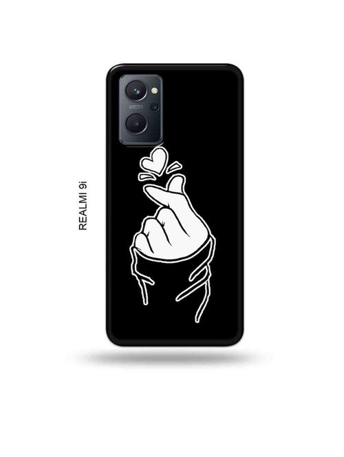 korean heart gesture black back cover compatible with realme 9i - 18999101 - Very Small Image - 1