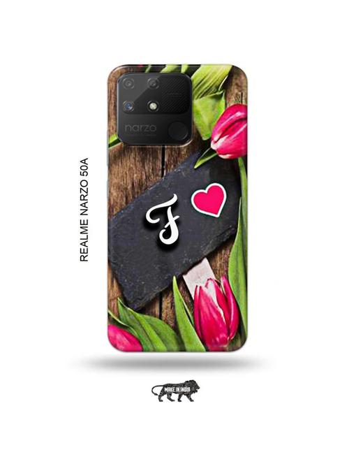 flower letter e back cover compatible with realme narzo 50a - 18999338 - Very Small Image - 1