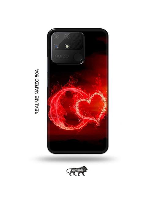 fire heart letter o back cover compatible with realme narzo 50a - 18999375 - Very Small Image - 1