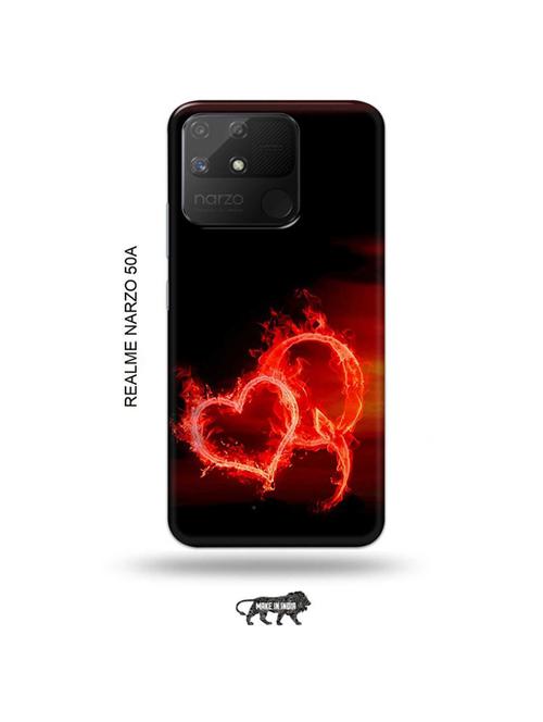 fire heart letter q back cover compatible with realme narzo 50a - 18999377 - Very Small Image - 1