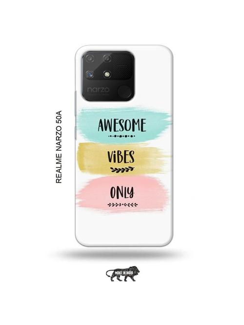 awesome vibes only back cover compatible with realme narzo 50a - 18999545 - Very Small Image - 1