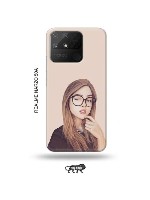 girl illustration back cover compatible with realme narzo 50a - 18999599 - Very Small Image - 1