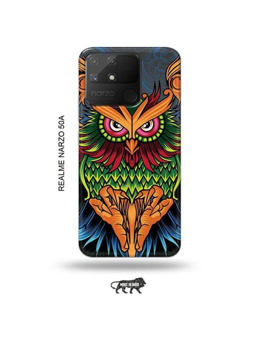 colourful owl back cover compatible with realme narzo 50a - 18999624 - Very Small Image - 1