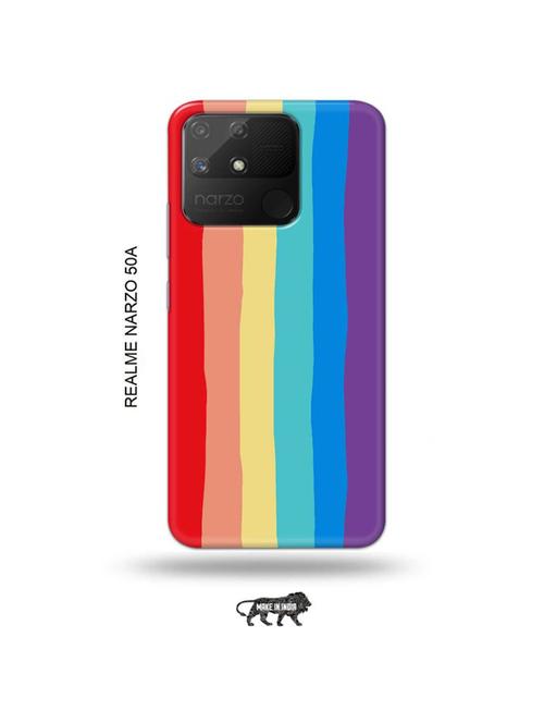 rainbow colour back cover compatible with realme narzo 50a - 18999638 - Very Small Image - 1