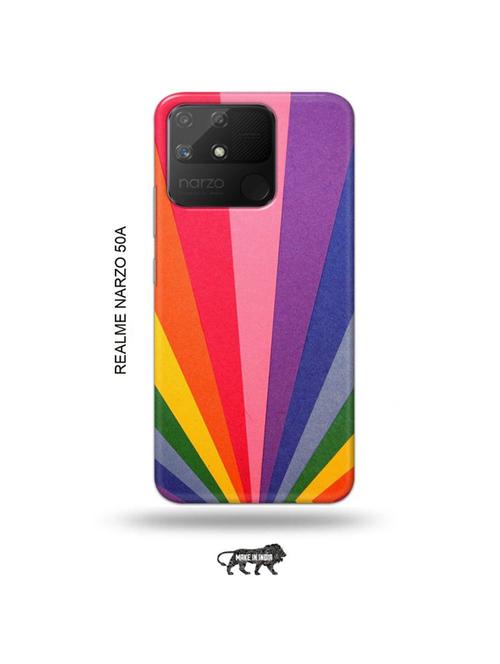 rainbow strips back cover compatible with realme narzo 50a - 18999641 - Very Small Image - 1