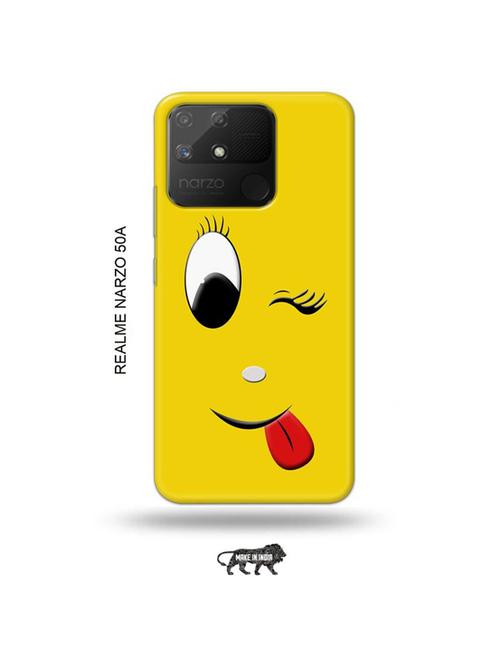tweakymod designer printed hard case | wink emoji back cover compatible with realme narzo 50a - 18999647 - Very Small Image - 1