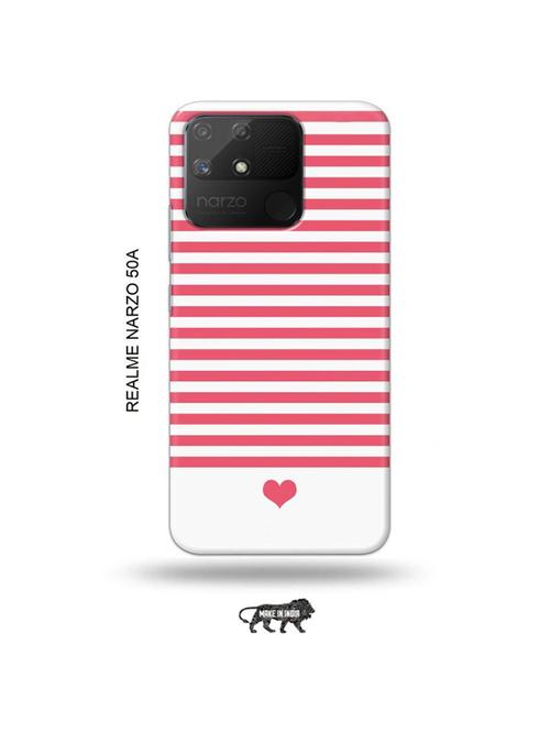 pink strips back cover compatible with realme narzo 50a - 18999672 - Very Small Image - 1
