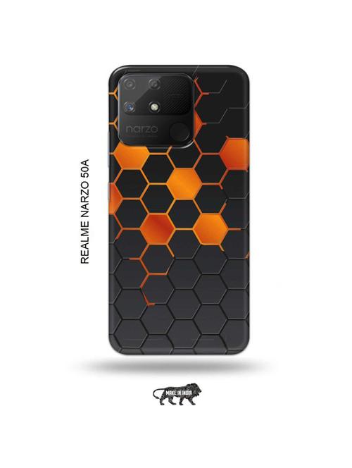 orange honey combs back cover compatible with realme narzo 50a - 18999674 - Very Small Image - 1