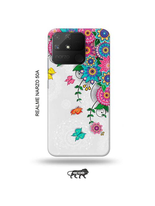 flowers back cover compatible with realme narzo 50a - 18999755 - Very Small Image - 1