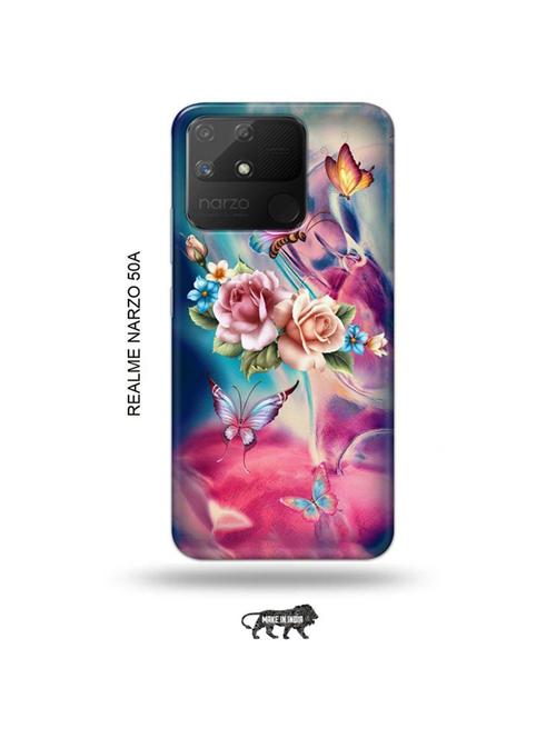 flowers back cover compatible with realme narzo 50a - 18999779 - Very Small Image - 1