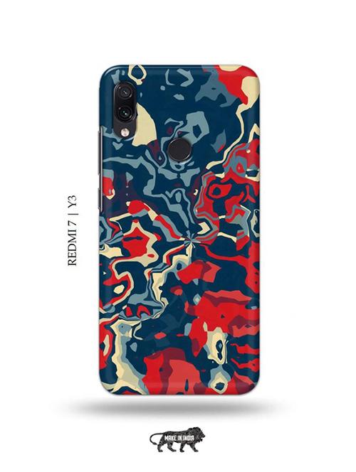 abstract red back cover compatible with redmi 7, redmi y3 - 19000978 - Very Small Image - 1