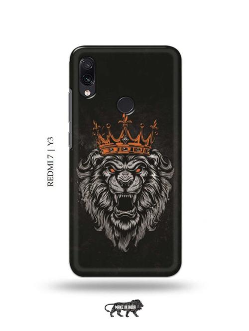 king lion back cover compatible with redmi 7, redmi y3 - 19001006 - Very Small Image - 1