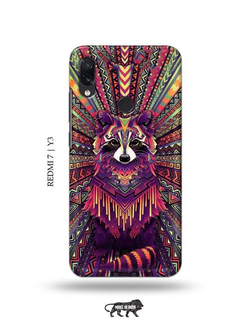 kalankari fox back cover compatible with redmi 7, redmi y3 - 19001017 - Very Small Image - 1