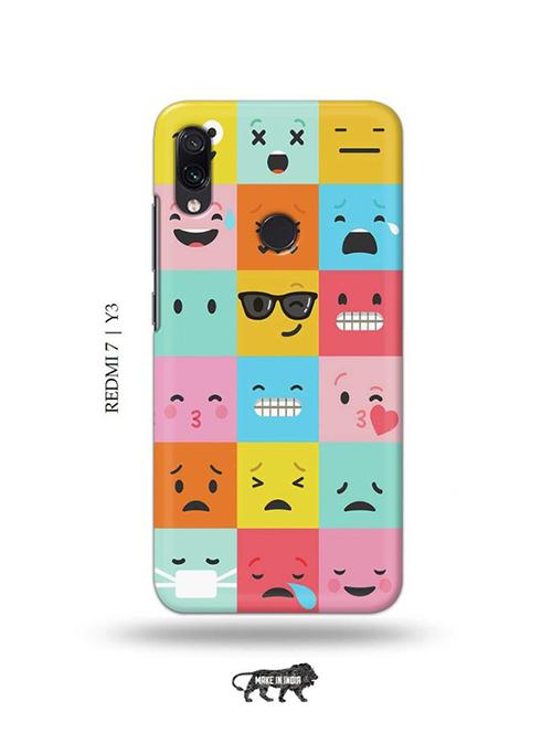 emojies back cover compatible with redmi 7, redmi y3 - 19001162 - Very Small Image - 1