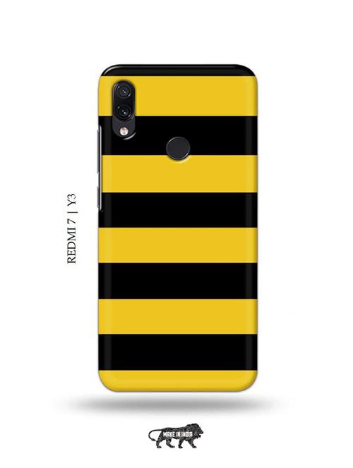 yellow strips back cover compatible with redmi 7, redmi y3 - 19001164 - Very Small Image - 1