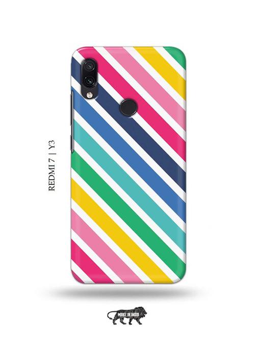 diagonal strips back cover compatible with redmi 7, redmi y3 - 19001181 - Very Small Image - 1