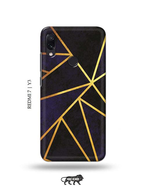 vertical gold strips back cover compatible with redmi 7, redmi y3 - 19001203 - Very Small Image - 1