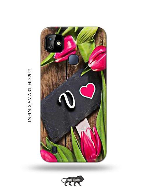flower letter v back cover compatible with infinix smart hd 2021 - 19001358 - Very Small Image - 1