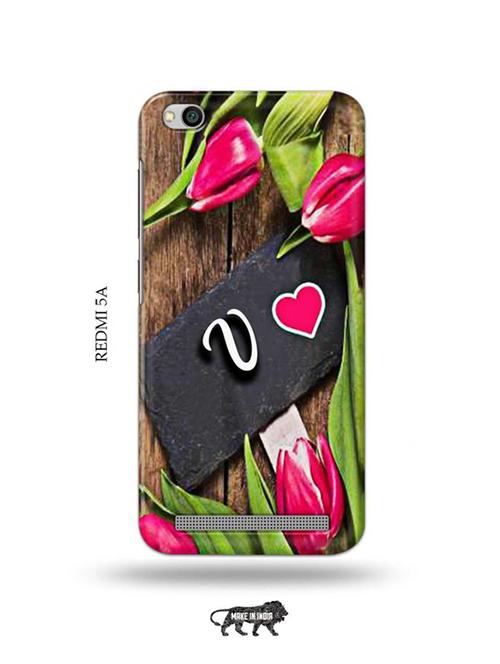 flower letter v back cover compatible with redmi 5a - 19002360 - Very Small Image - 1