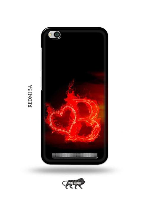 fire heart letter b back cover compatible with redmi 5a - 19002368 - Very Small Image - 1