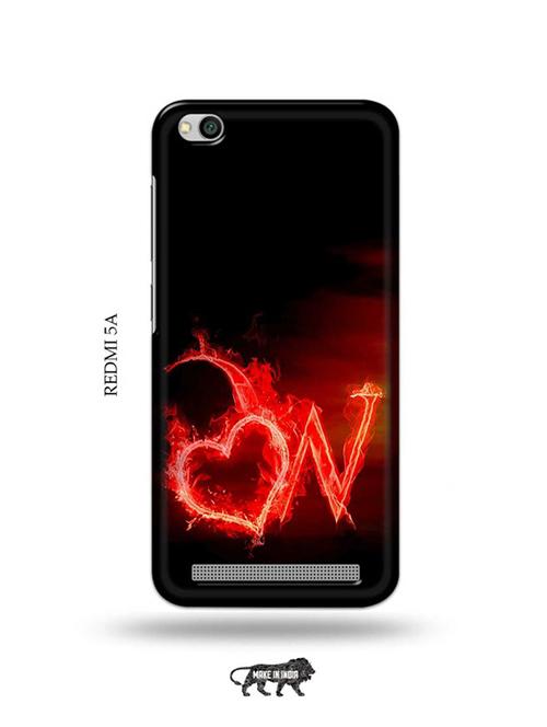 fire heart letter w back cover compatible with redmi 5a - 19002389 - Very Small Image - 1