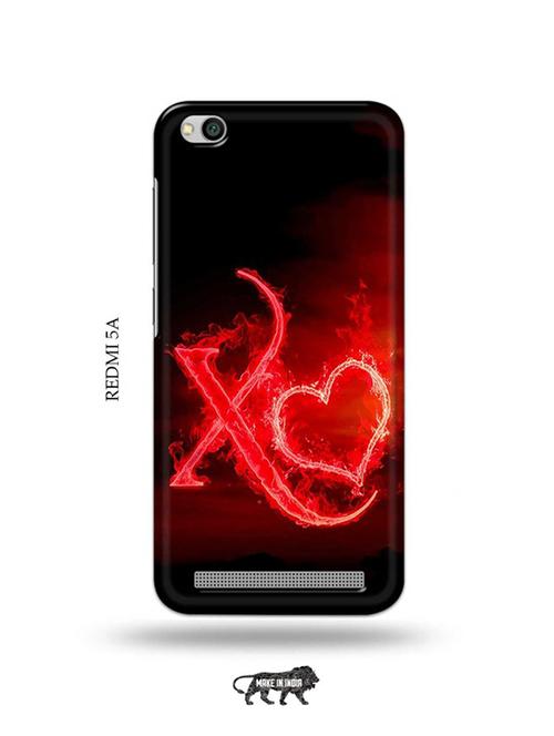 fire heart letter x back cover compatible with redmi 5a - 19002390 - Very Small Image - 1