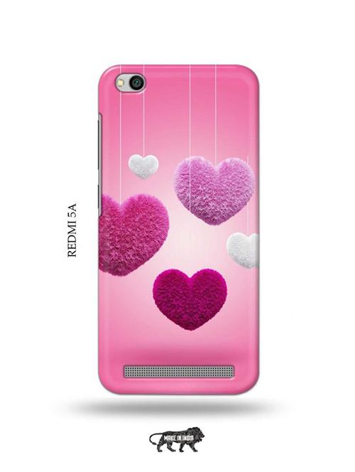 pink hearts back cover compatible with redmi 5a - 19002757 - Very Small Image - 1
