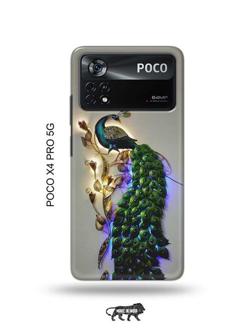 peacock back cover compatible with poco x4 pro 5g - 19003006 - Very Small Image - 1