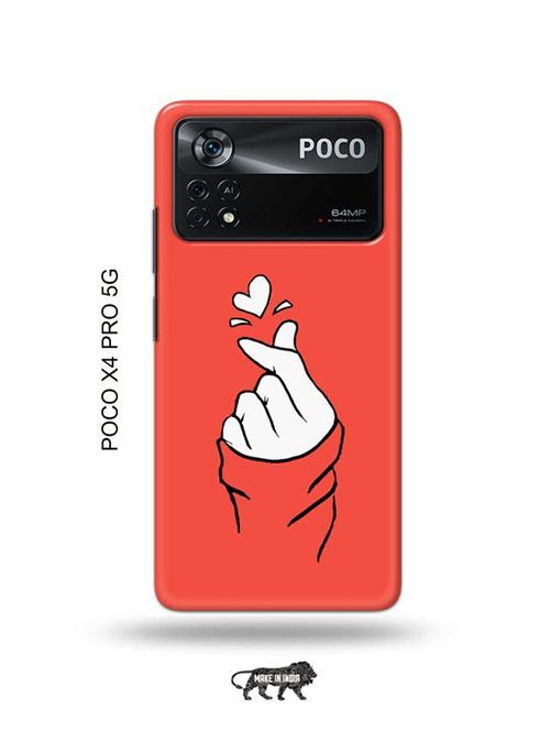 korean heart gesture pink back cover compatible with poco x4 pro 5g - 19003120 - Very Small Image - 1