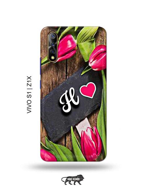 flower letter h back cover compatible with vivo s1, vivo z1x - 19003358 - Very Small Image - 1