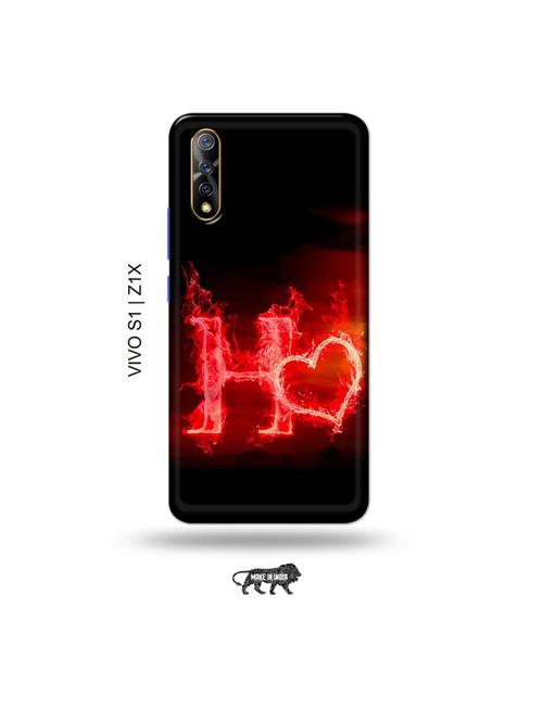 fire heart letter h back cover compatible with vivo s1, vivo z1x - 19003386 - Very Small Image - 1