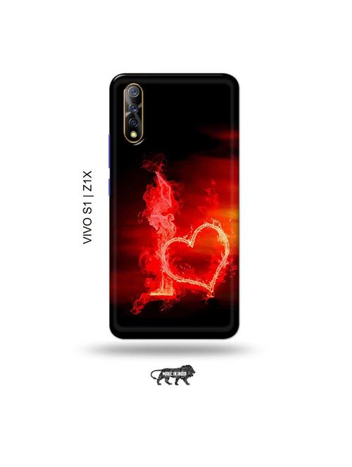 fire heart letter i back cover compatible with vivo s1, vivo z1x - 19003387 - Very Small Image - 1