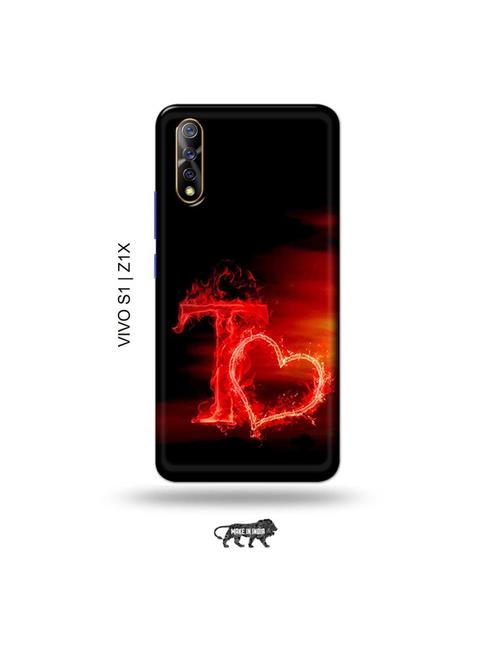 fire heart letter t back cover compatible with vivo s1, vivo z1x - 19003398 - Very Small Image - 1