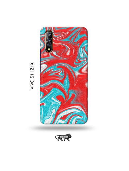 messy blue red back cover compatible with vivo s1, vivo z1x - 19003491 - Very Small Image - 1