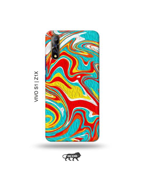 messy red yellow back cover compatible with vivo s1, vivo z1x - 19003492 - Very Small Image - 1