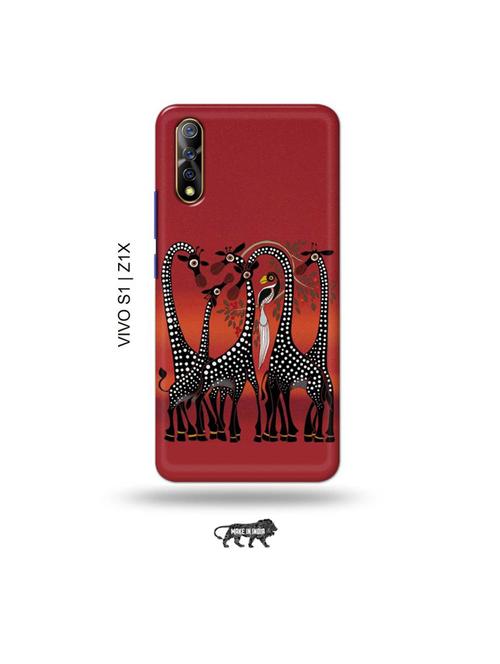 kalankari giraffe back cover compatible with vivo s1, vivo z1x - 19003514 - Very Small Image - 1