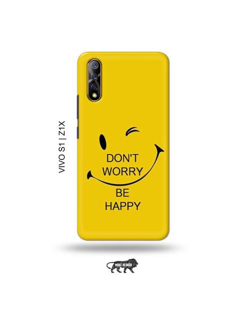 funny face yellow back cover compatible with vivo s1, vivo z1x - 19003647 - Very Small Image - 1