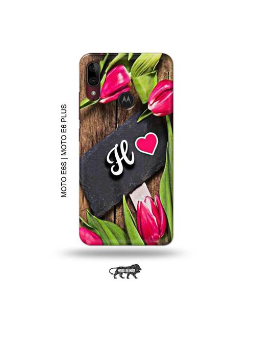 flower letter h back cover compatible with moto e6s , moto e6 plus - 19003859 - Very Small Image - 1