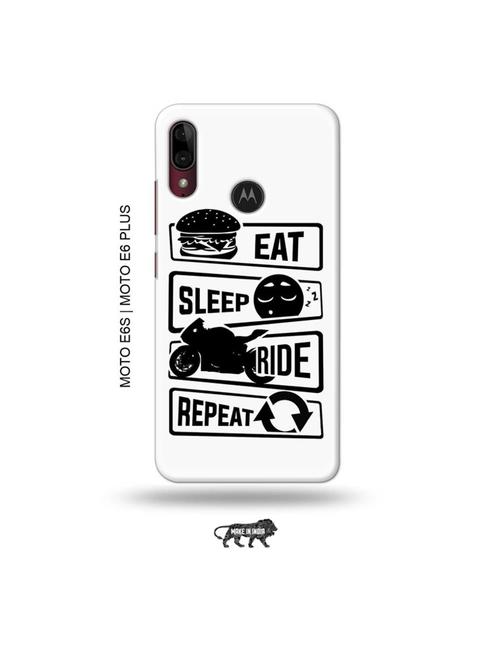 eat sleep ride repeat back cover compatible with moto e6s , moto e6 plus - 19004063 - Very Small Image - 1