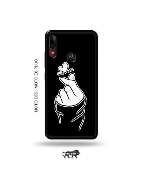 korean heart gesture black back cover compatible with moto e6s , moto e6 plus - 19004121 - Very Small Image - 1