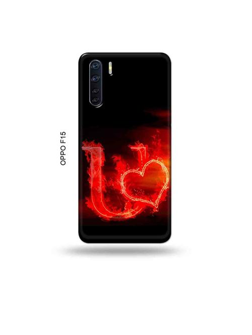 fire heart letter u back cover compatible with oppo f15 - 19004401 - Very Small Image - 1