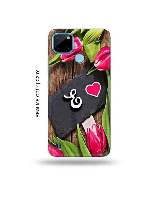 flower letter e back cover compatible with realme c21y, realme c25y - 19004858 - Very Small Image - 1