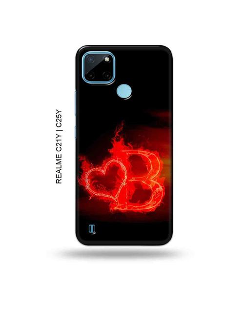 fire heart letter b back cover compatible with realme c21y, realme c25y - 19004883 - Very Small Image - 1